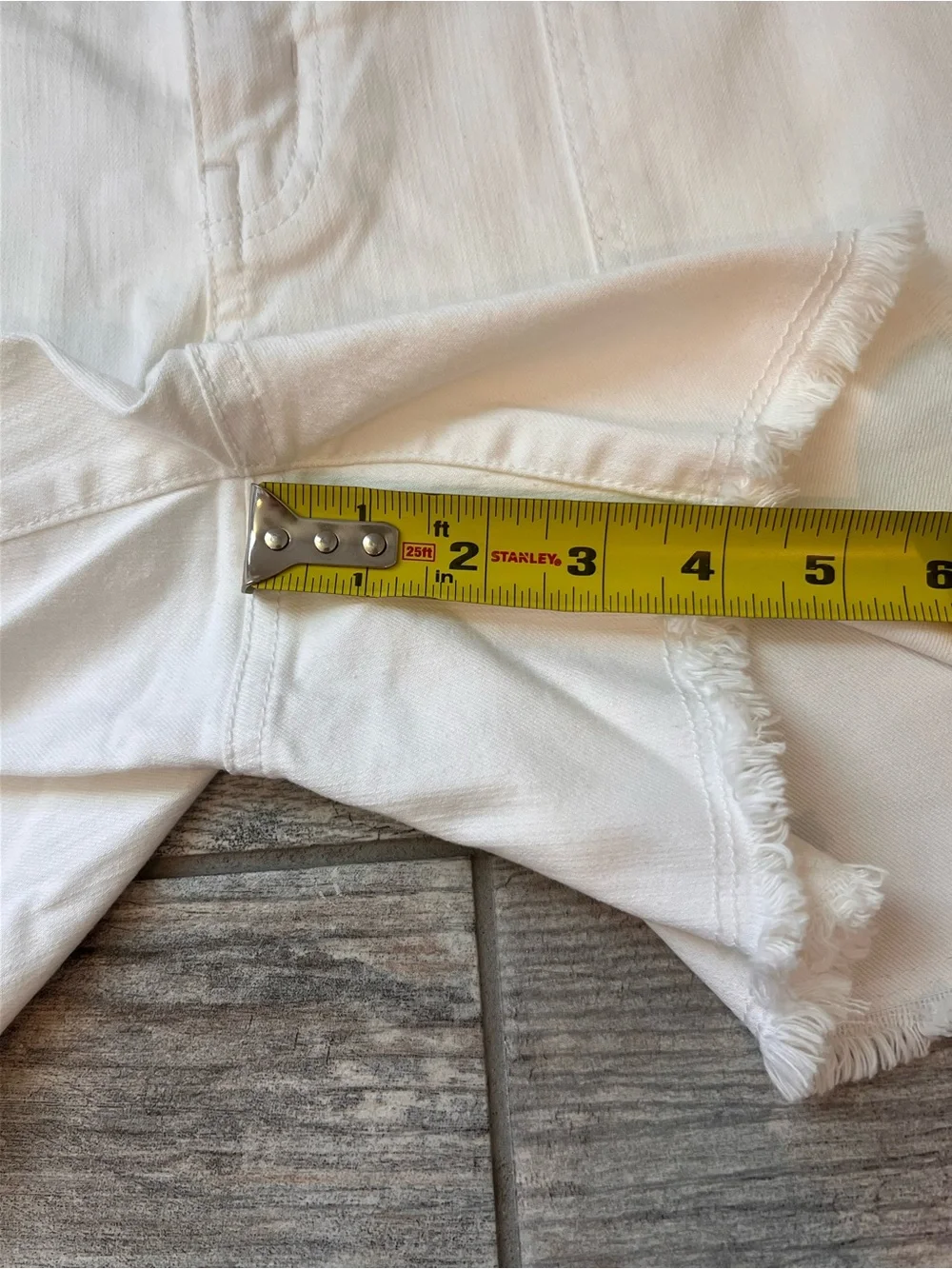 Tommy Bahama White Denim Frayed Hem Shorts